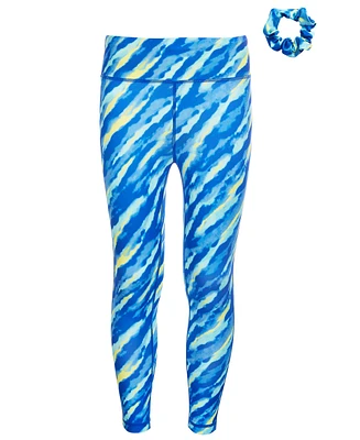 Id Ideology Big Girls Tie-Dyed-Print 7/8-Leggings & Scrunchy, 2 Piece Set, Created for Macy's