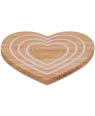 Le Creuset Heart Shaped Magnetic Wood Trivet, 8"