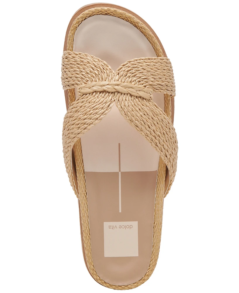 Dolce Vita Women's Selda Raffia Slide Footbed Sandals