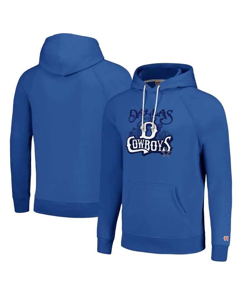 Men's and Women's Homage Royal Dallas Cowboys Hyperlocal Raglan Pullover Hoodie