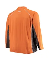 Men's Texas Orange Longhorns Big and Tall Textured Raglan Quarter-Zip Jacket