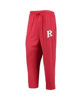 Men's Concepts Sport Scarlet, Heathered Charcoal Distressed Rutgers Scarlet Knights Meter Long Sleeve T-shirt and Pants Sleep Set