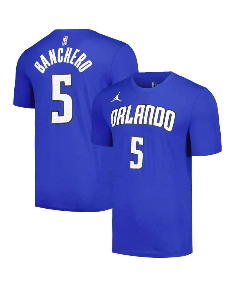 Men's Jordan Paolo Banchero Blue Orlando Magic 2022/23 Statement Edition Name and Number T-shirt