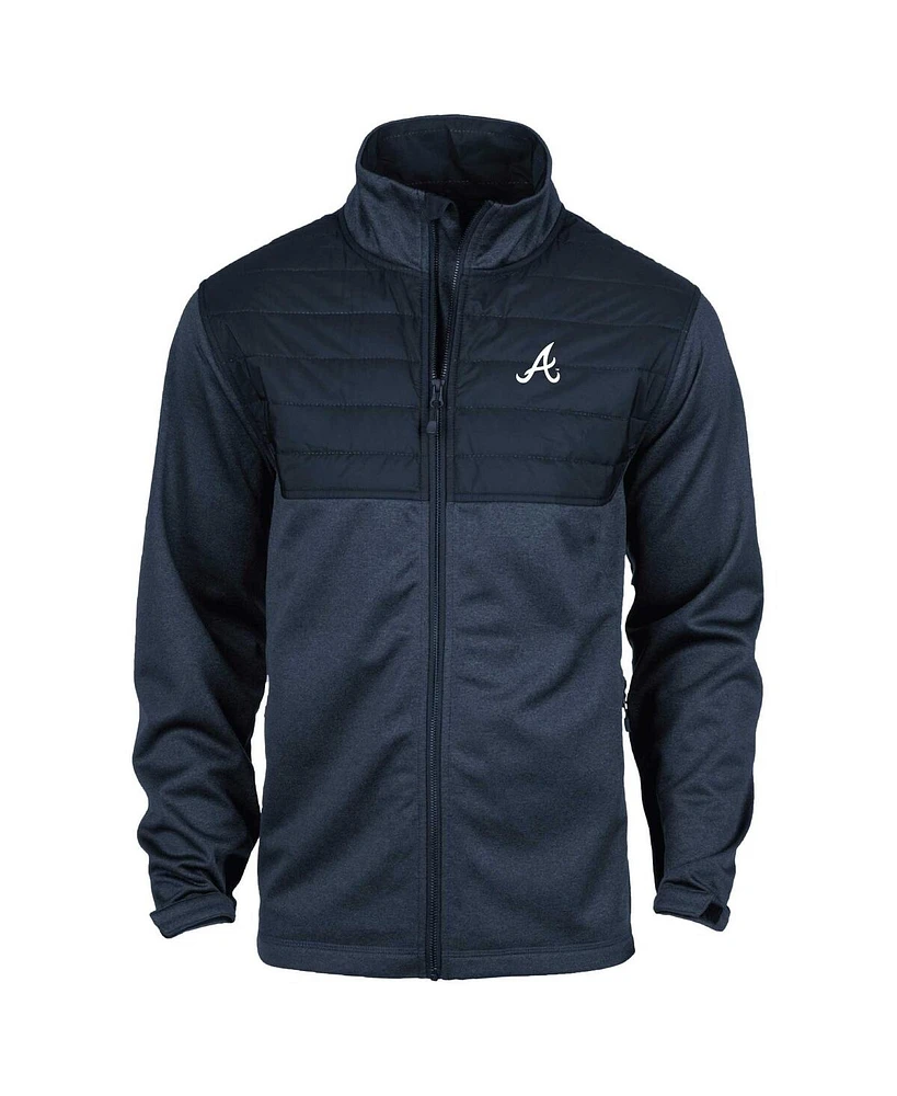 Men's Dunbrooke Heather Navy Atlanta Braves Explorer Full-Zip Jacket