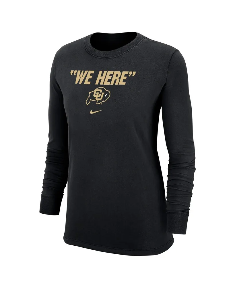 Women's Nike Black Colorado Buffaloes We Here Core Long Sleeve T-shirt