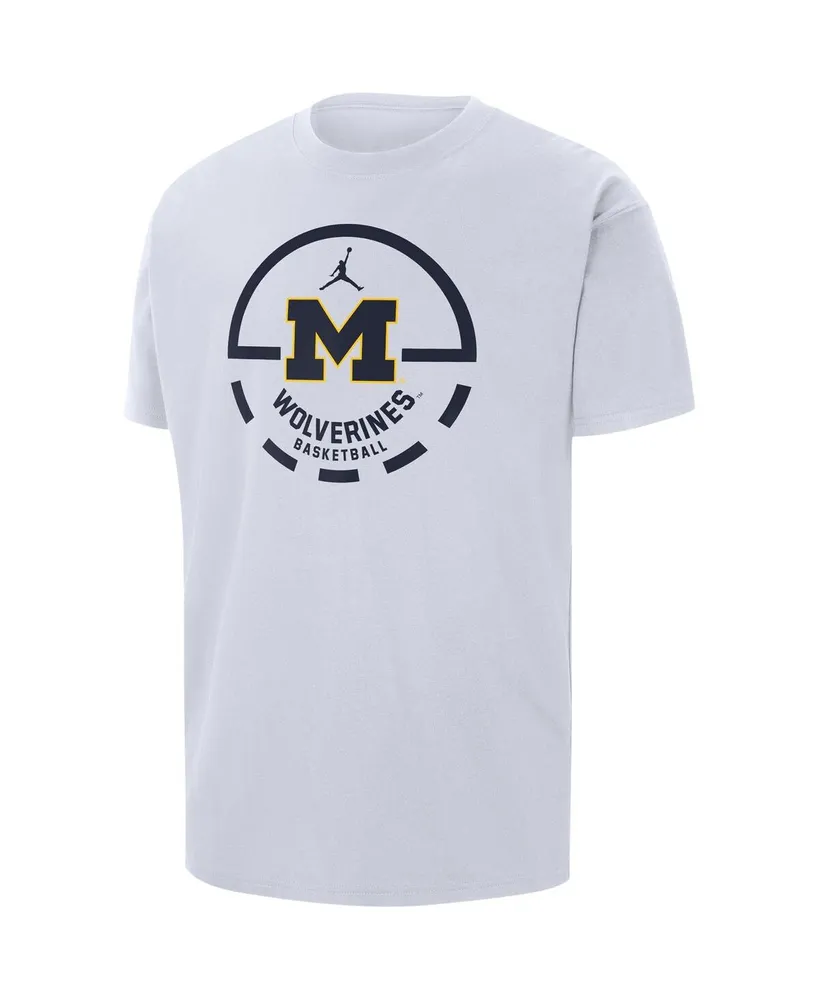 Men's Jordan White Michigan Wolverines Free Throw Basketball T-shirt