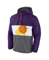 Men's Fanatics Purple, Gray Phoenix Suns Anorak Flagrant Foul Color-Block Raglan Hoodie Half-Zip Jacket