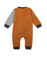 Infant Boys and Girls Burnt Orange Texas Longhorns Playbook Two-Tone Sleeper