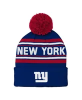 Preschool Boys and Girls Royal New York Giants Jacquard Cuffed Knit Hat with Pom