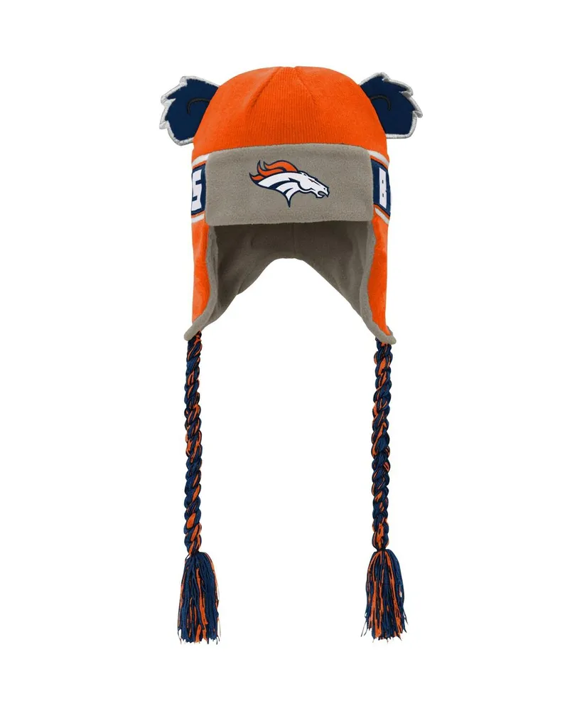 Youth Boys and Girls Outerstuff Orange Denver Broncos Wordmark Ears Trooper Knit Hat
