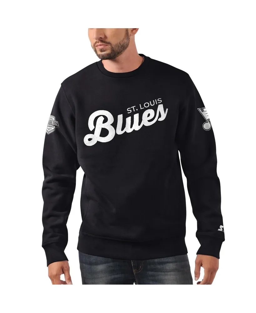 Men's Starter x Nhl Black Ice St. Louis Blues Cross Check Pullover Sweatshirt