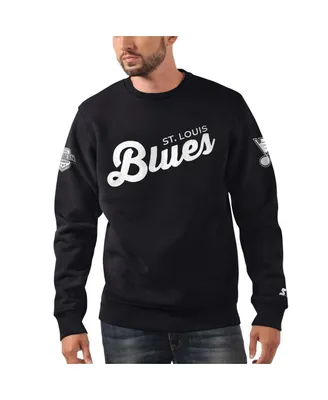 Men's Starter x Nhl Black Ice St. Louis Blues Cross Check Pullover Sweatshirt