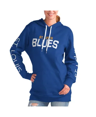 Women's G-iii 4Her by Carl Banks Blue St. Louis Blues Overtime Pullover Hoodie