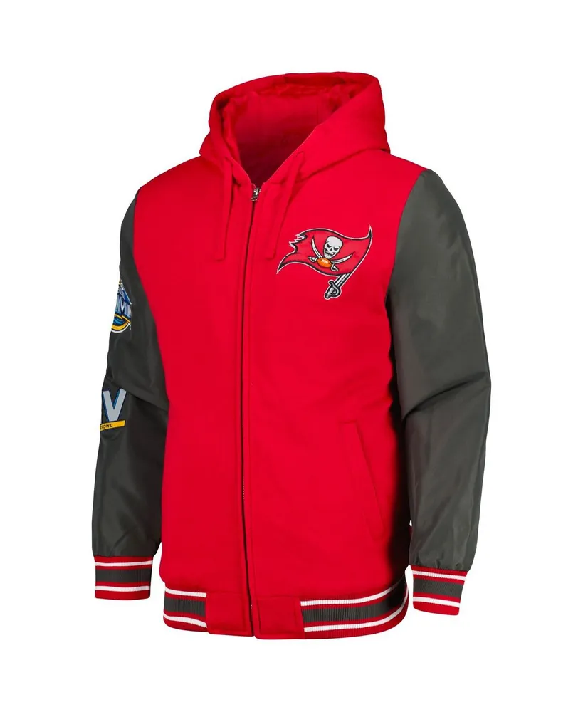 Men's G-iii Sports by Carl Banks Red, Pewter Tampa Bay Buccaneers Player Option Full-Zip Hoodie Jacket