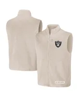 Men's Nfl x Darius Rucker Collection by Fanatics Oatmeal Las Vegas Raiders Full-Zip Sweater Vest