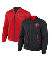 Men's Darius Rucker Collection by Fanatics Black, Red Philadelphia Phillies Reversible Full-Zip Bomber Jacket