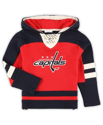 Preschool Boys and Girls Red Washington Capitals Ageless Revisited Lace-Up V-Neck Pullover Hoodie