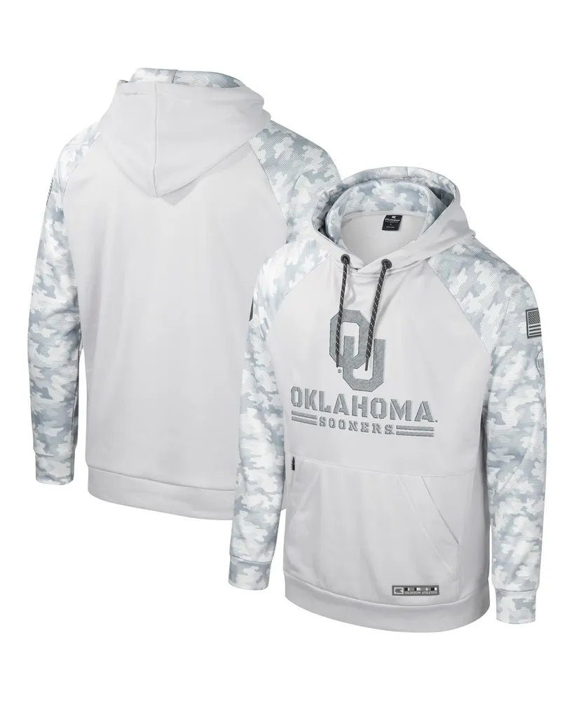 Men's Colosseum Gray Oklahoma Sooners Oht Military-Inspired Appreciation Ice Raglan Pullover Hoodie