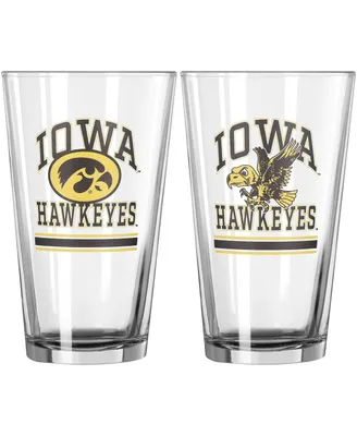 Iowa Hawkeyes 16 Oz Pint Glass Two Pack