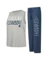 Women's Concepts Sport Navy, Gray Distressed Dallas Cowboys Muscle Tank Top and Pants Lounge Set