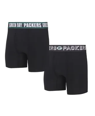 Men's Concepts Sport Green Bay Packers Gauge Knit Boxer Brief Two-Pack