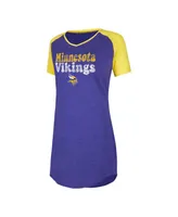 Women's Concepts Sport Purple, Gold Distressed Minnesota Vikings Raglan V-Neck Nightshirt