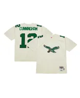 Men's Mitchell & Ness Randall Cunningham Cream Philadelphia Eagles Chainstitch Legacy Jersey