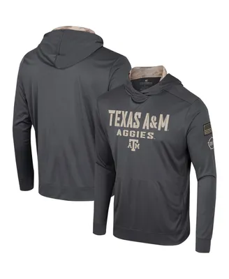 Men's Colosseum Charcoal Texas A&M Aggies Oht Military-Inspired Appreciation Long Sleeve Hoodie T-shirt