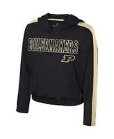 Big Girls Colosseum Black Purdue Boilermakers Illumination Long Sleeve Hoodie T-shirt