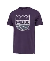 Men's '47 Brand De'Aaron Fox Purple Distressed Sacramento Kings Player Logo T-shirt