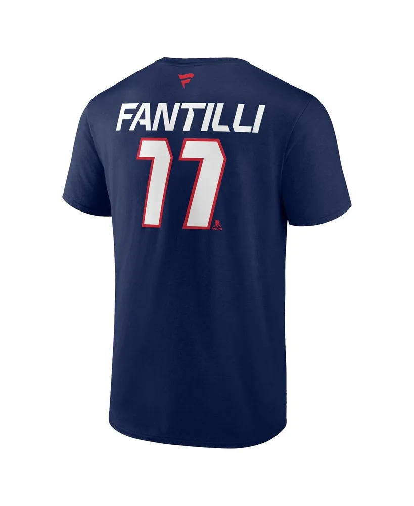 Men's Fanatics Adam Fantilli Navy Columbus Blue Jackets Authentic Pro Prime Name and Number T-shirt
