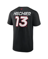 Men's Fanatics Nico Hischier Black New Jersey Devils Authentic Pro Prime Name and Number T-shirt