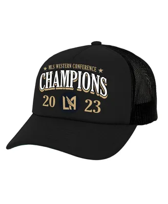 Men's Mitchell & Ness Black Lafc 2023 Mls Western Conference Champions Locker Room Trucker Snapback Hat