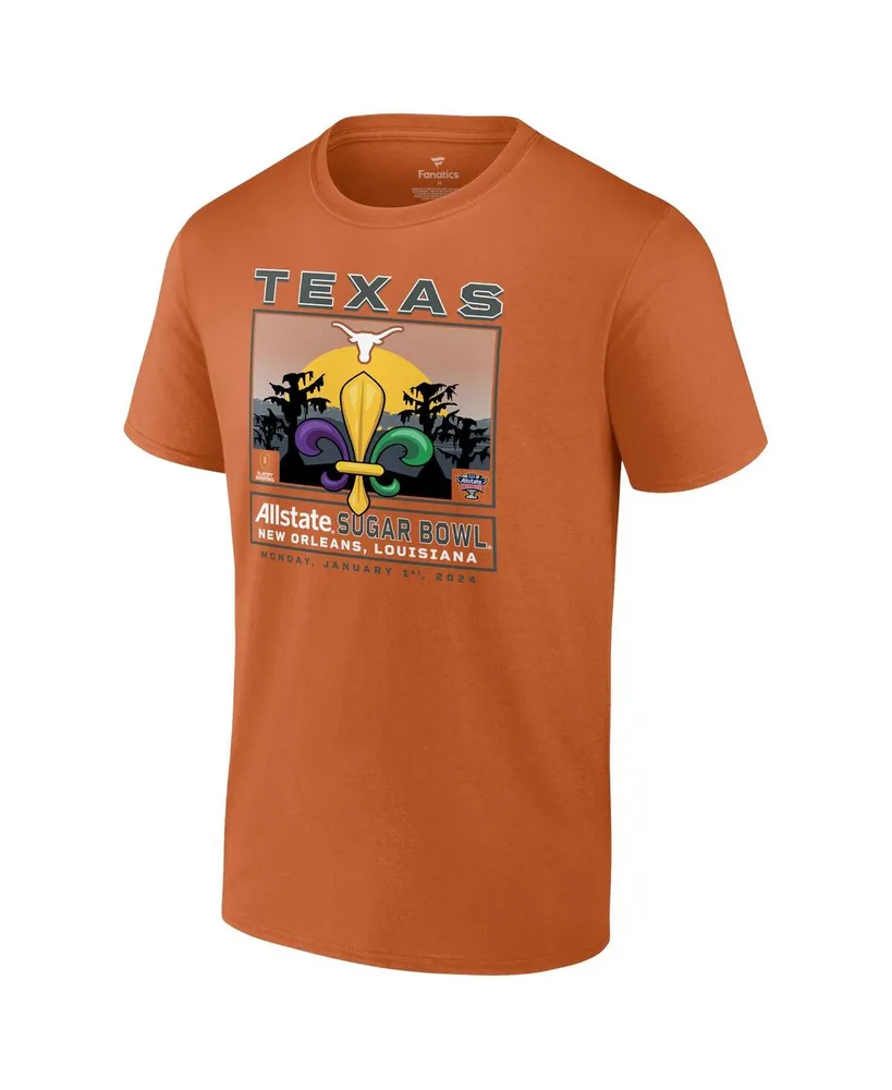 Men's Fanatics Texas Orange Texas Longhorns College Football Playoff 2024 Sugar Bowl T-shirt