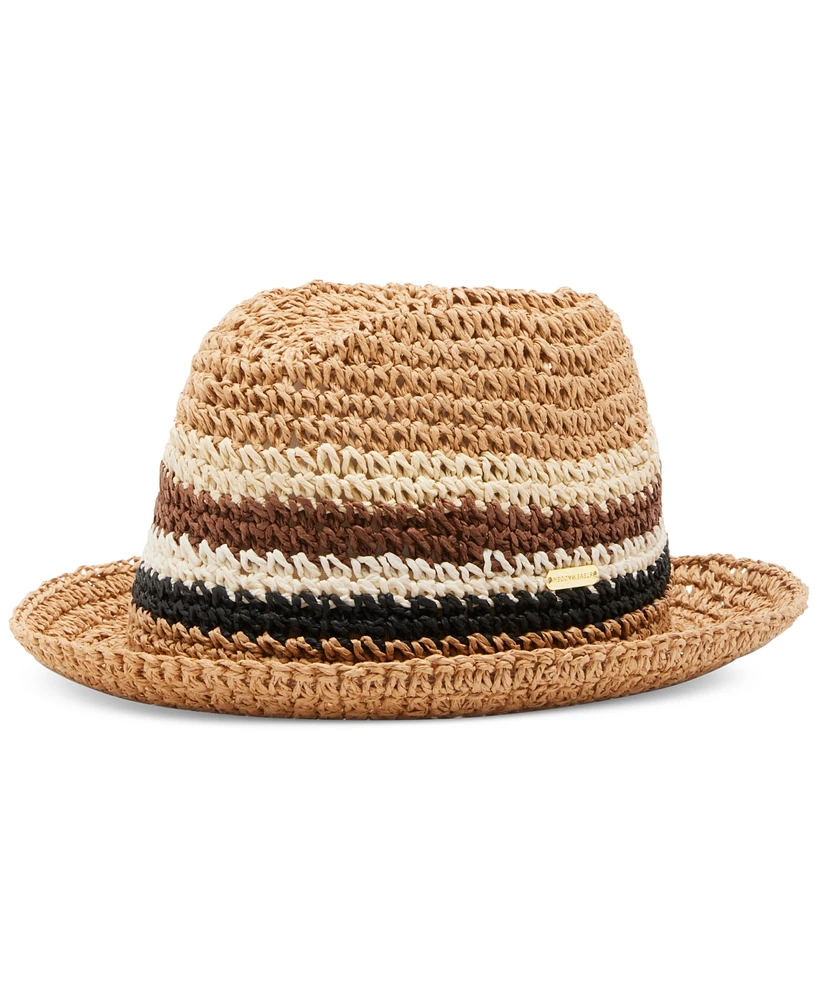 Steve Madden Women's Ombre Striped Straw Fedora