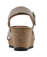 White Mountain Women's Prezo Footbed Wedge Sandals