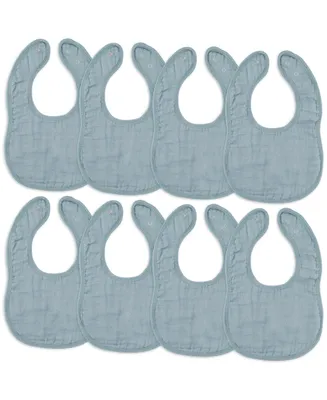 Comfy Cubs Baby Boys and Girls Muslin Bibs, Pack of 8