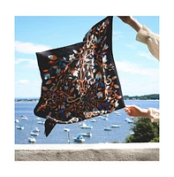 Jessie Zhao New York Double Sided Silk Scarf Of Night's Enchanted Garden