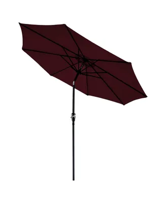 Yescom 9 ft Metal Patio Umbrella 8 Ribs Market Table Umbrella Tilt with Hand Crank Uv Protection
