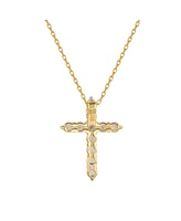 Suzy Levian New York Suzy Levian Sterling Silver Cubic Zirconia Mini Cross Pendant Necklace