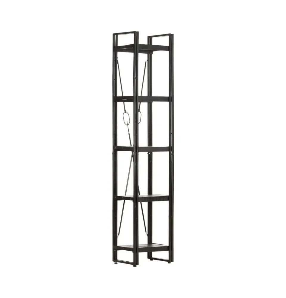 5-Tier Bookcase 15.7"x11.8"x70.9" Solid Mango Wood