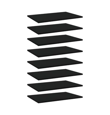 Bookshelf Boards 8 pcs Black 23.6"x15.7"x0.6" Engineered Wood