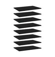 Bookshelf Boards 8 pcs Black 23.6"x15.7"x0.6" Engineered Wood