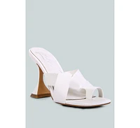 Womens Snatched Intertwined Toe Ring Heeled Sandals