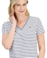 Nautica Jeans Women's Striped V-Neck Top