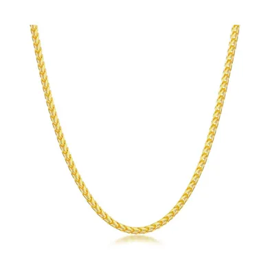 Diamond cut Franco Chain 2.5mm Sterling Silver or Gold Plated Over 20" Necklace