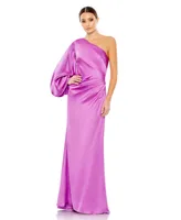 Women's Ieena Satin Puff Sleeve Gown