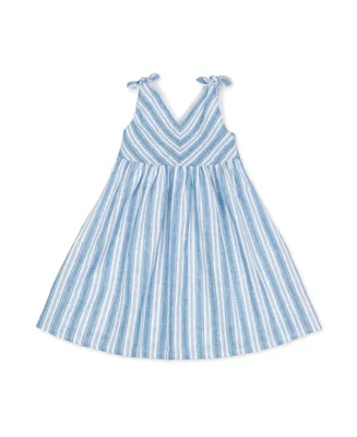 Hope & Henry Girls' Sleeveless Bow Shoulder Swing Dress