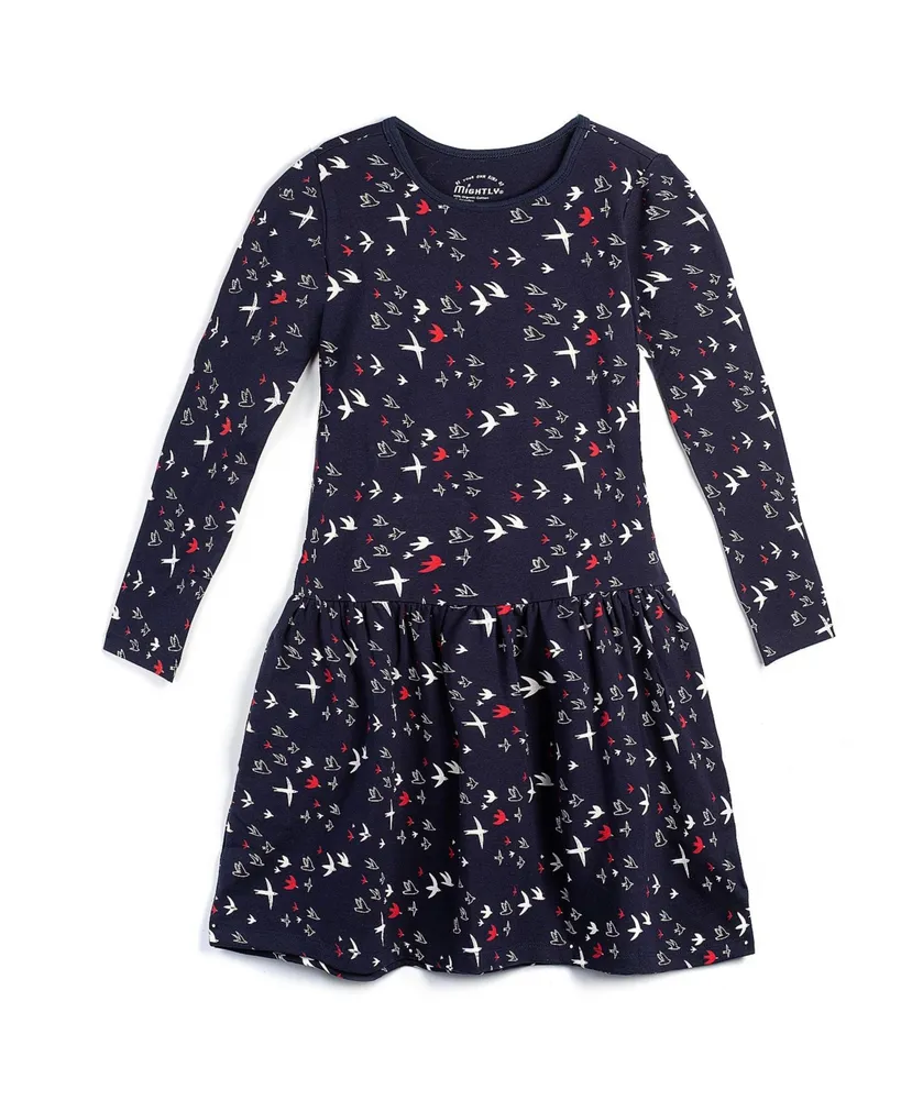 Mightly Girls Fair Trade Organic Cotton Long Sleeve Drop Waist Dress