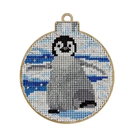 Cross-stitch kit on wood Christmas Penguin - Assorted Pre